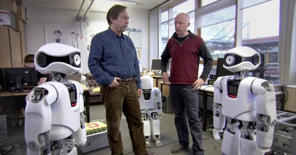 Luc Steel och Marcus Du Sautoy i dokumentären "Hur smart kan datorn bli?"