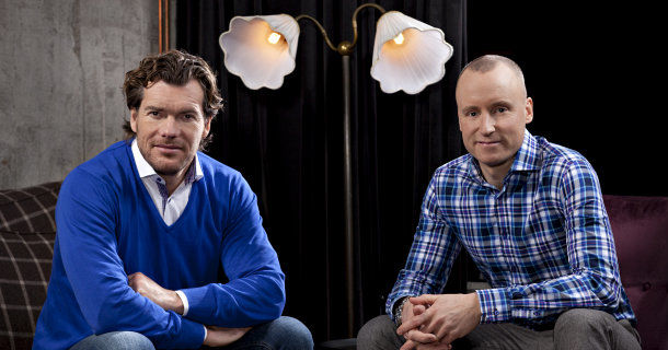 Magnus Hedberg och Patrick Grimlund i "Lyxfällan: Hur gick det sen?" i TV3 Play