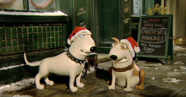 Julfirande hundar i "Kryp och andra djur firar jul" i SVT Play