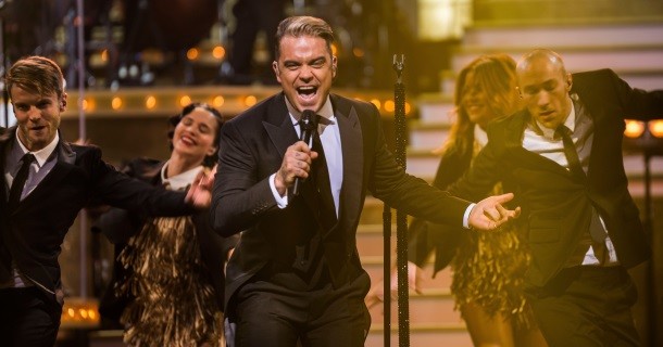 Robbie Williams i "Robbie Williams: En kväll på Palladium" i SVT Play