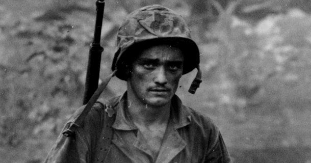 Amerikansk soldat i dokumentärserien "The War" i UR Play