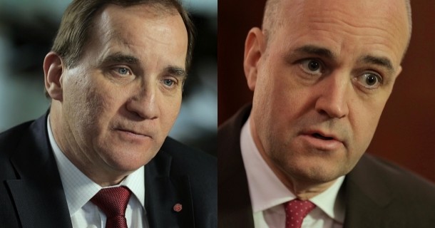 Stefan Löfven och Fredrik Reinfeldt i dokumentären "Politiker utan mål" i SVT Play