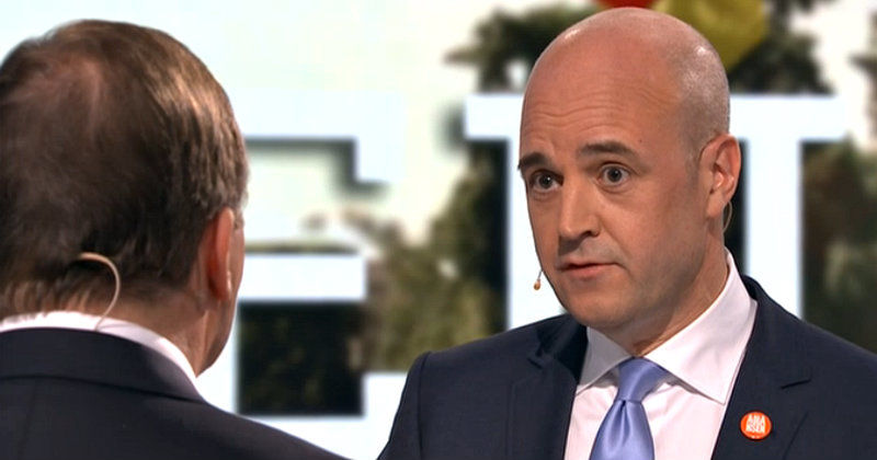 Fredrik Reinfeldt och Stefan Löfven i "Din nästa statsminister" i TV4 Play