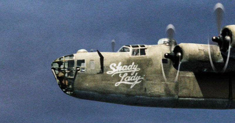 Stridsflygplan av typ B-24 Liberator i dokumentären ”The Shady Lady” i TV10 Play
