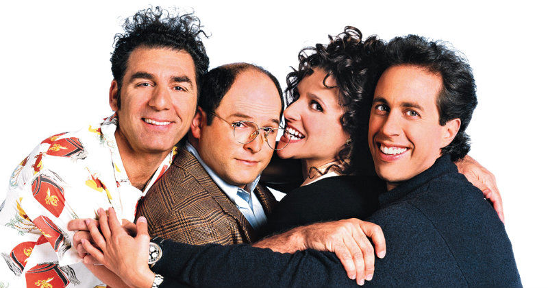 Kramer, Costanza, Elaine och Jerry i komediserien Seinfeld i TV6 Play