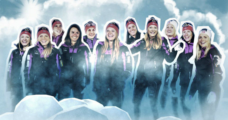 Norska damlandslaget i skidor i serien "Norges damer mot Falun" i SVT Play