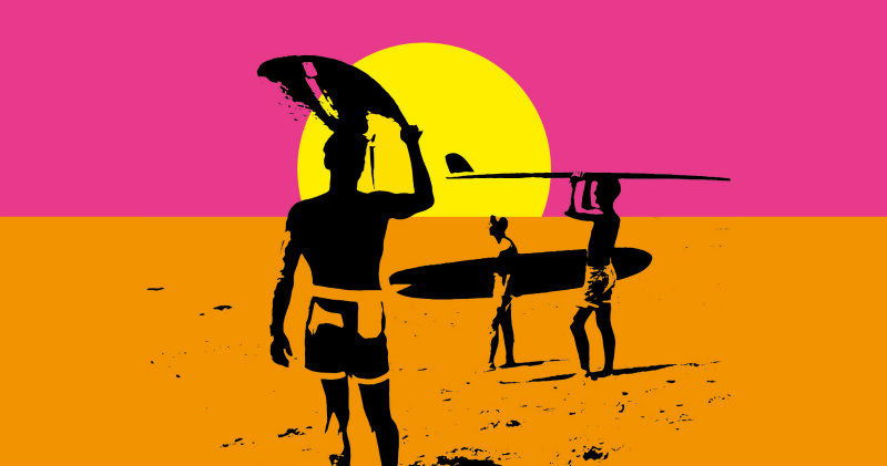 Grafik ur surfdokumentären The Endless Summer i UR Play