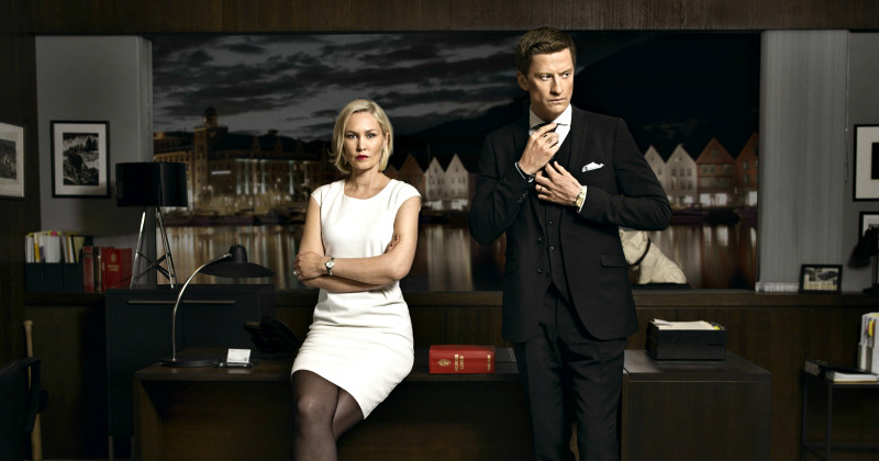 Huvudpersoner i norska dramaserien "Advokatbyrå: Aber Bergen" i TV3 Play