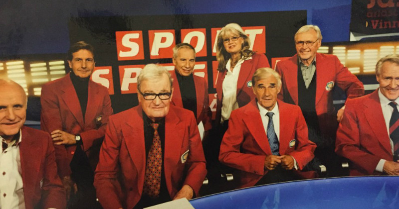 Medverkande sportjournalister i "Sportspegeln 50 år" i SVT Play