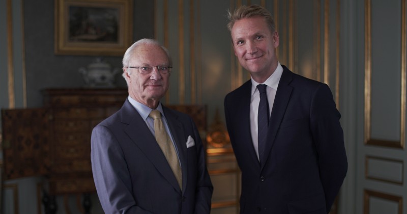 Kung Carl XVI Gustaf och Jesper Börjesson.