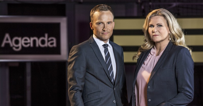 Anders Holmberg och Camilla Kvartoft i Agenda partiledardebatt på SVT Play